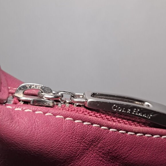 Cole Haan pink magenta leather hobo bag with a front buckle pocket - Picture 5 of 16